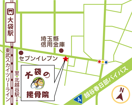 大袋の接骨院地図